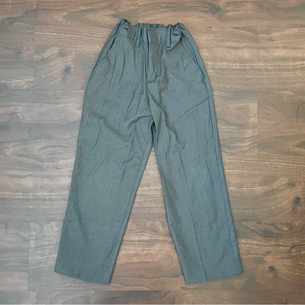 Chaps Kids Boys Gray Dress Pants Adjustable Elastic Waist Size 6 Regular - Picture 1 of 9